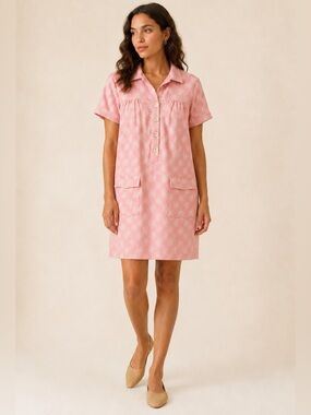 Tyler Boe Collared Pink Button Front Dress